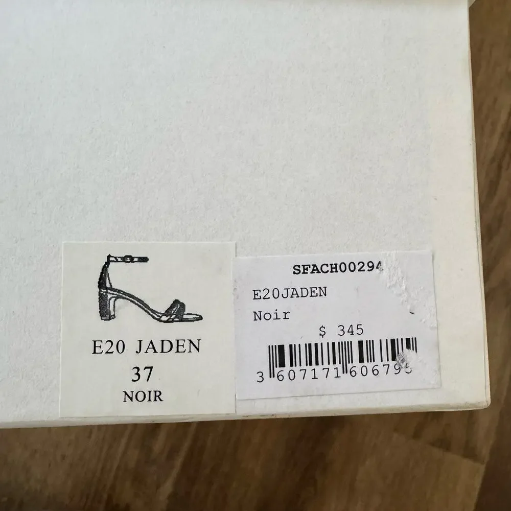 Sandro Jaden Crystal-Embellished Suede Heeled Sandals in Black - Picture 7 of 9